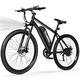 ESKUTE M200 Electric Bike for Adults – 27.5" Mountain E-Bike, 21-Speed, 1200W Peak Brushless Motor 28MPH, 48V 10.4Ah Removable Battery, Up to 55 Miles Range, Step Over Commuter E-MTB, Racer Black