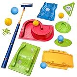 POWCAVA Kids Golf Set with Club - 16Pcs Kids Toy Golf Games Set, Mini Games Toddler Golf Set, Sports Outdoor Indoor Toys, Birthday for Girls Boys