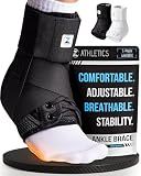 Reinforced Lace Up Ankle Brace for Men & Women, Sprained Ankle Support Wrap