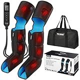 FIT KING Leg Massager with Heat for Circulation Upgraded Full Leg and Foot Compression Boots Massager to Relieve Pain, Swelling, Edema, RLS- Built-in Pressure Sensor & LCD Display- FSA HSA Eligible