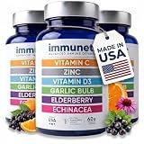 Immuneti Advanced Immune Support – Doctor Formulated 6-in-1 Daily Immunity Supplement – Made in USA – with Vitamin C, D3, Zinc, Elderberry, Garlic & Echinacea - Vital Nutrients & Antioxidants (3)