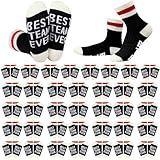 Glitopper 36 Pairs Best Team Ever Gift Socks Bulk Employee Appreciation Gifts for Women Men Team Staff Coworker Office Favors(Black)