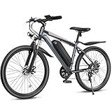 Loeook Electric Bike for Adults, 26" Ebike with 1000W Peak Motor, 20MPH 50Miles Electric Mountain Bike with 48V Removable Battery, 7-Speed, Front Suspension, LCD Display, UL 2849 Certified