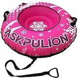 Inflatable Snow Tube Sled, 48”Heavy Duty Snow Tubes for Sledding with Premium Canvas Cover for Kids Adults, Winter Outdoor Snow Toys Gift, Christmas Birthday Gift for Children Family