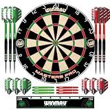 WINMAU Masters Pro Dartboard Set – Complete Dartboard Setup for Home Play & Practice – Easy Installation – Durable Bristle Dartboard for Skill Improvement