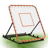Baseball Rebounder Net, Portable Bounce Back Trainer for Baseball & Softball with 4 Adjustable Return Angles, 4 x 4.5 ft Practice Tool for All Skill Levels,Orange