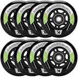 8 Pack Inline Skate Wheels 72mm 76mm 80mm Inline Replacement Wheels with ABEC9 Bearing for Roller blade Derby K2 Inline Skate- 85A Indoor Outdoor Inline Skate Wheels