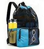 RUENVUE Mesh Swim Bag Drawstring Backpack 20L, Swim bags for Swimmers Equipment & Summer Essentials Mens and Women, Beach Backpack for Swimming Gear, Pool, Gym and Workout, Dive Snorkel Bags