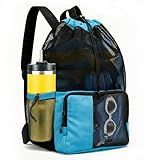 RUENVUE Mesh Swim Bag Drawstring Backpack 20L, Swim bags for Swimmers Equipment & Summer Essentials Mens and Women, Beach Backpack for Swimming Gear, Pool, Gym, and Workout, Dive Snorkel Bags