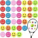 Jexine 35 Pcs Tennis Vibration Dampener Silicone Racket Dampener Cute Tennis Supplies Racket for Gift (Smile)