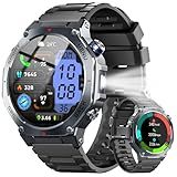 Military Smart Watch for Men with Dual-Band GPS, 5ATM Waterproof, 1.43” AMOLED Fitness Watch, Heart Rate Blood Oxygen Sleep Monitor, 160+ Sport, Bluetooth Calling Smartwatch for Hiking Running Outdoor