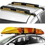 IKURAM Surfboard Car Roof Rack Pads, Universal Soft Roof Rack Carrier for Kayak Paddle Board SUP Canoe Ladder with 6 Heavy Duty Tie-Down Straps, Storage Bag