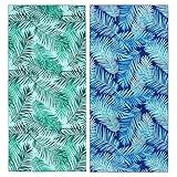 2 Pack Microfiber Beach Towel, Oversized Pool Towel 75”x 35”, Sand-Free Quick Drying Camping Super Absorbent Bath Blanket, Soft Breathable and Lightweight