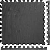 Meister X-Thick 1.5" Interlocking EVA Foam Mats - 2X Cushion for Wrestling, MMA Takedowns & Gymnastics - 2'x2' Tiles - Black - 10 Tiles (40 Sqft)