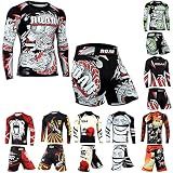 ROAR MMA Shorts Muay Thai Training Cage Fight Grappling Jiu Jitsu Rashguards (Darken Red, Large)