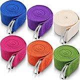 6 Pcs Yoga Strap for Stretching 8 ft Yoga Exercise Adjustable Straps Bands with Safe D Ring Buckle for Pilates, Gym Workouts, Fitness, Physical Exercise, Dance, Improve Flexibility(Bright Color)