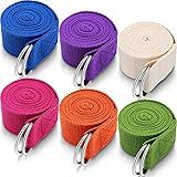 6 Pcs Yoga Strap for Stretching 8 Ft Yoga Exercise Adjustable Straps Bands with Safe Adjustable D Ring Buckle for Pilates Gym Workouts Fitness Improves Sitting Posture(Bright Color)