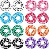Hanaive 16 Pcs Cheer Scrunchies Bulk Cheer Hair Accessories Cheerleading Hair Ties Cute Elastic Scrunchies Hairband Ponytail Holder for Women Team Sport Player Gift Birthday Party, 8 Colors