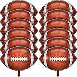 Skylety 12 Pieces Football Foil Balloons Giant 26 Inch Jumbo Football Rugby Balloons for The Big Game Party Decorations, Game Day Tailgate Supplies, Sports Themed Birthday & Graduation Decor
