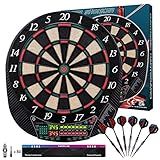 Turnart Electronic Dart Board - Dart Board Electronic Scoreboard for 16 Players - 6 Darts Plastic Tips 50 Soft Tips LED Display Power Adapter Throw Line