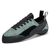 PANYANHU Rock Climbing Shoes for Men Women Bouldering Sneakers Indoor Outdoor Anti-Slip Lightweight Breathable Black/Green