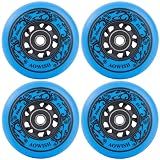 AOWISH Inline Skate Wheels, Outdoor Asphalt Formula, 4-Pack (Blue, 80mm)