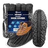 squish Shoe Covers Disposable Non Slip, 100 Pack(50 pairs) Thick Extra Disposable Boot Covers Slip Proof Shoe Cover for Indoors Outdoors Recyclable Protector Covers Fits Virtually Most Shoes