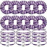 Hanaive Cheerleader Hair Scrunchies - 20 Pcs Adjustable Charm Hair Ties for Cheer Team, Cheerleading Birthday Party (Purple)