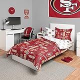 FOCO San Francisco 49ers NFL Team Color Bed In a Bag Comforter Bedding 5 Piece Twin Set