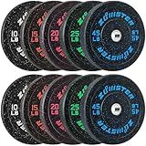 Bumper Plate Olympic Weight Plate High Bounce Bumper Weight Plate with Steel Insert Strength Training Weight Lifting Plate (230LB Bumper Weight Plate Set)