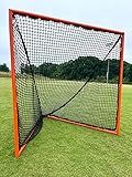 CRANKSHOOTER High School Lacrosse Practice Goal, 6x6x7, with 6mm White or Black Net. Lacing Rails, 59 lbs (6mm Black Net)