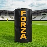FORZA Low Height Rugby Tackle Bag – Pro Model Contact Training Pad with Shock Reducing Foam Core, 615gsm Reinforced Cover & Padded Handles – Junior to Senior Rugby Practice Bag (Black, Junior)