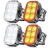 Zewdov Bike Lights for Night Riding, USB Rechargeable Bike Lights Front and Back, Waterproof IP65 Bicycle Light, 4+6 Modes Bike Headlight and Tail Light Set,1.5 Hrs Fast Charging, Easy to Install