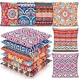 Menkxi 6 Pcs Bohemian Floor Pillows Seating 15 Inch Boho Floor Cushions Sitting Pillows Square Yoga Mandala Meditation Pouf for Living Room Balcony Office Tatami(Classic)