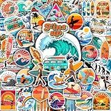 100Pcs Surf & Wave Stickers for Laptop, for Water Bottles, Surfing Stickers - Surfing Gifts for Surfers - Surf Party Supplies & Decoretions - Gift for Women & Men