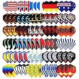 Niubixx Standard Dart Flights 30 Sets 90 Pcs Durable PET and Laser Replacement Feather Tail Wing - Perfect Accessories Equipment Supplies for Dart Games