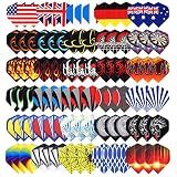 Niubixx Standard Dart Flights 30 Sets 90 Pcs Durable PET and Laser Replacement Feather Tail Wing - Perfect Accessories Equipment Supplies for Dart Games