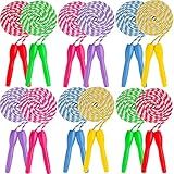 Ram Pro All Purpose Jump Rope Stripe Ropes With Plastic Handles for any Skill Level, 12PK, 6 colors (2 of each)