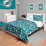 FOCO Miami Dolphins NFL Team Color Bed in a Bag Comforter Bedding 5 Piece Full Set