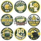 Aoryalps 8PCS Diamond Painting Coasters Kits with Holder, 5D DIY Football Design Diamond Coasters Art Sets for Green Bay Team Fans Home Decor and Gift, Acrylic