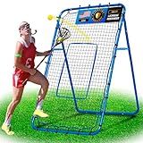 Lacrosse Rebound Net, 6x4ft Lacrosse Rebounder for Backyard, Adjustable Angles Bounce Back Net with Target Strike Zone, Easy Quick Setup, Volleyball Baseball Softball and Soccer Training