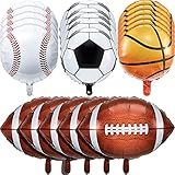 Sumind 20 Pieces Sports Foil Balloon Set, Baseball Football Basketball Soccer Sports Game Party Decorations Balloons for Birthday Themed Party