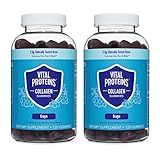 Vital Proteins Collagen Gummies, 2.5g of Clinically-Tested Collagen for Hair, Skin, Nails & Wrinkles, 120 ct Bottle, Pack of 2, Grape Flavor