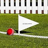 FORTRESS Cricket Boundary Marker Flags [10 Pack] - White Plastic Pitch Marking Flag