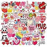 50PCS Heart Sticker for Lovers Friends,Valentine's Day Aesthetic I Love You Stickers Pack,Waterproof Vinyl Stickers for Water Bottles,Laptop,Gift Boxes Decals,Couple Party Supplies(Love)