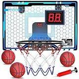 Indoor Basketball Hoop with Auto Scoring, Lights & Balls for Kids Ages 5-12