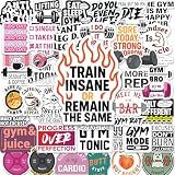 Gym Stickers 45 Pack - Workout Stickers for Water Bottle, Fitness Planner Stickers, Exercise Motivation Stickers - Waterproof Glossy Vinyl Aesthetic Stickers for Laptop, Gym Decor, Fitness Gifts