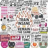 Gym Stickers 45 Pack - Workout Stickers for Water Bottle, Fitness Planner Stickers, Exercise Motivation Stickers - Waterproof Glossy Vinyl Aesthetic Stickers for Laptop, Gym Decor, Fitness Gifts