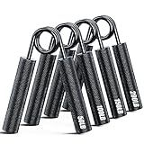ZEAGUS Grip Strength Trainer 4 Pack,50LB-200LB Metal Hand Grip Strengthener,Non-Slip Heavy-Duty Forearm Exerciser,Hand Gripper for Muscle Building and Hand Rehabilitation Exercising
