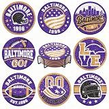 Aoryalps 8PCS Diamond Painting Coasters Kits with Holder, 5D DIY Football Design Diamond Art Coasters Sets for Baltimore Team Fans Home Decor and Gift